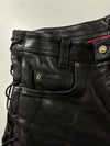 American Pro Black Leather Lace-Up Biker Pants (W:36) (L:45)