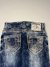 True Religion Acid Wash Big Stitch Jeans  (W:33) (L:45)