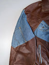 ZRare Italian Pure Leather x Denim Hybrid Jacket – Vintage 90s Statement (XL)
