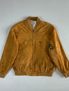 Golden Tan Suede Varsity Bomber Jacket (XL)