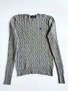 Polo Ralph Lauren Grey Cable Knit Crewneck Sweater (M)