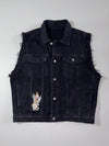 Ed Hardy Embroidered Skull & Snake "New York City" Denim Vest  Black (L)