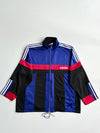 Vintage 90s Adidas Trefoil Colour-Block Track Jacket – Blue/Black/Red (2XL)