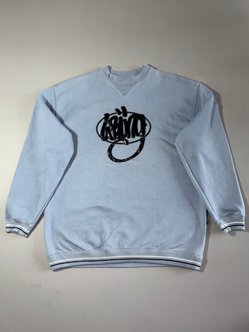 Wrung Street Life Puff Logo Baby Blue Sweatshirt – (XL)
