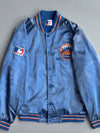 New York Mets Satin Bomber Jacket Blue MLB Official Licensee (XL)