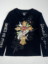Ed Hardy Black Graphic Long-Sleeve T-Shirt (M)