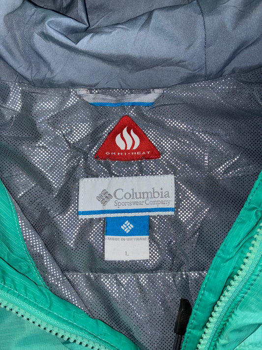 Columbia Omni-Heat Mint Green Hooded Puffer Women's Jacket  (M)