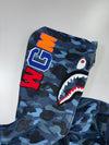 A Bathing Ape | Blue Camo Shark Full-Zip Hoodie(L)