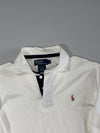 Polo Ralph Lauren Custom Fit Long Sleeve Polo Shirt — White Navy (L)
