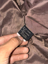 Vintage 80s Brown  Leather Bomber Jacket Gold Toggle Clasps, (XL)