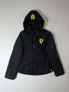 Ferrari Scuderia Shield Logo Hooded Puffer Jacket Detachable Cap & Sleeve – Black (S)
