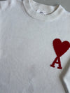 AMI Paris Ami de Coeur White Knit Sweater – Made in Portugal (2XL)