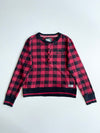 Roots Canada Red Black Buffalo Check Henley Sweatshirt – (M)
