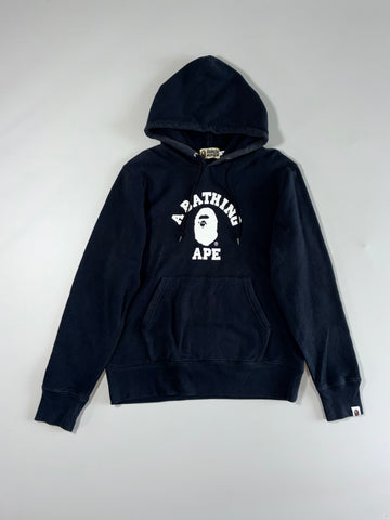 BAPE | Black College Logo Hoodie | (S/M)