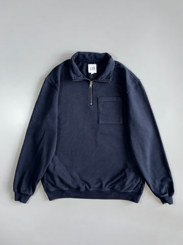 GAP | 1/4 Zip Pocket Sweatshirt | Navy (M)