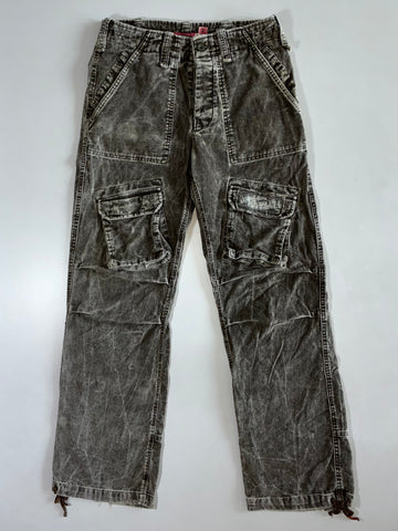Fishbone Washed Grey Corduroy Cargo Pants (W:32|L:43)