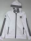 Adidas Originals 3-Stripe Hooded Track Jacket – White/Black (XS)