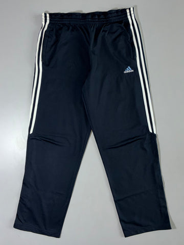 Adidas Track Pants — Navy/White/Blue Logo Elastic (W:36|L:41)