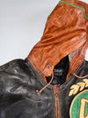 Pelle Pelle Marc Buchanan Baseball Soda Club Champions Leather Hooded Varsity Bomber (Detechable Arms & Hood)(XL)