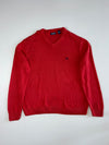 Chaps Classic V-Neck Cotton Knit Sweater – Red (2XL)