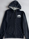 Roots Canada Zip-Up Hoodie Black Full Zip Hoodie with Camo Lined Hood  (S)