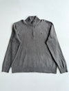 Polo by Ralph Lauren Grey Quarter-Zip Cotton Sweater (XL)