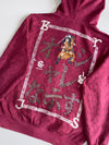 Big Train Samurai Graphic Embroidered Zip Hoodie Burgundy (M)