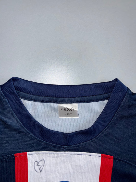 Paris Saint-Germain FC Short Sleeve Football Jersey — Navy/White/Red (Qatar Airways) (L)