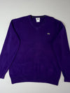 Lacoste Cotton V-Neck Sweater – Royal Purple (XL)