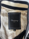 Unrelaxing Design” Satin Souvenir Jacket Black Tiger Embroidered Varsity Bomber (M)