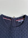 Tommy Hilfiger Women's Navy Cable Knit Back-Zip Sweater(M)