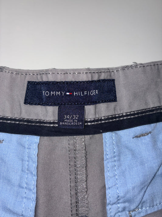 Tommy Hilfiger Grey Cotton Chino Trousers (W:34) (L:40)