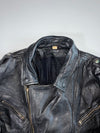 Vintage Black Leather Belted Perfecto Biker Jacket (L)