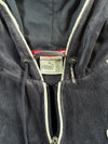 Vintage Puma Navy Velour Zip-Up Hoodie (S)