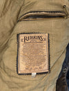 Vintage 90s Redskins “Teddy” Distressed Two-Tone Leather Varsity Bomber Jacket (XL)