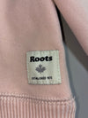 Roots Light Pink Embroidered Logo Pullover Hoodie (M)