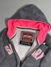 Superdry Grey & Neon Pink Applique Zip-Up Hoodie Women’s (S)