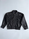 Vintage Black Leather Bomber Jacket (M)