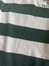 Polo Ralph Lauren Rugby Shirt Green & White Striped Long Sleeve Polo w/ Rose Embroidery, Men’s (XL)