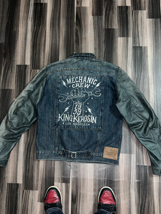 Z*Denim+Leather Sleeve Jacket (RARE) (XL/2XL)