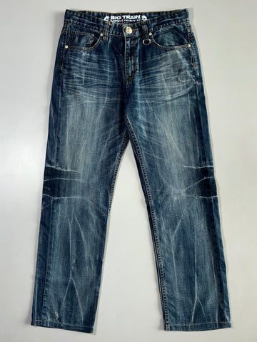 Big Train Japanese-Inspired Dark Wash (Back Pocket) Embroidered Denim (W:34|L:43)