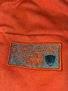 Evisu Jeans Rust Orange Full-Zip Hoodie – Denim-Lined Hood (S)