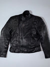 Echt Leder Black Leather Motorcycle Jacket Genuine German Leather Biker Jacket, (S/M)