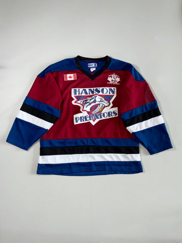 Hanson Predators Valley East Minor Hockey Jersey – Maroon & Blue (2XL)