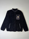 Carhartt Black Sherpa Fleece Zip Jacket – Nylon Pocket (L)