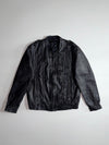 Vintage Leather Bomber Jacket – Black Snap-Tab (S/M)
