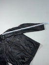 Vintage OWK Black Leather Zip-Up Racer Jacket (M)
