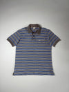 Nike Y2K Striped Pocket Polo, Grey/Blue, Made in Hong Kong (L)