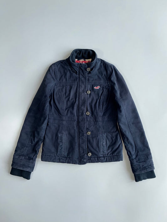 Hollister California Flannel-Lined Navy Bomber Jacket (S)