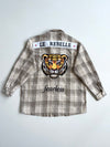 ONLY Plaid Flannel Overshirt Shacket – Beige/Grey (L)